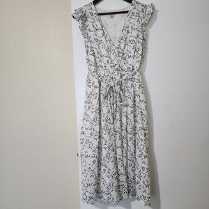 White and black floral maxi dress